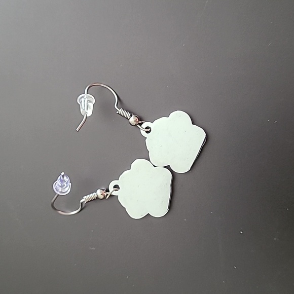 Light Green Paw Fashion Earrings - Picture 3 of 3